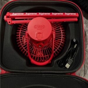 Supreme White Multi Fan with Red Accent
